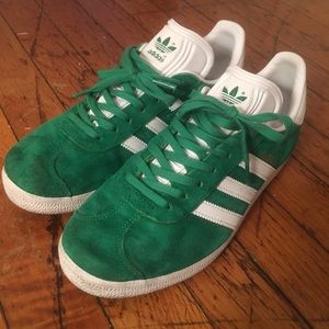 Green adidas gazelle